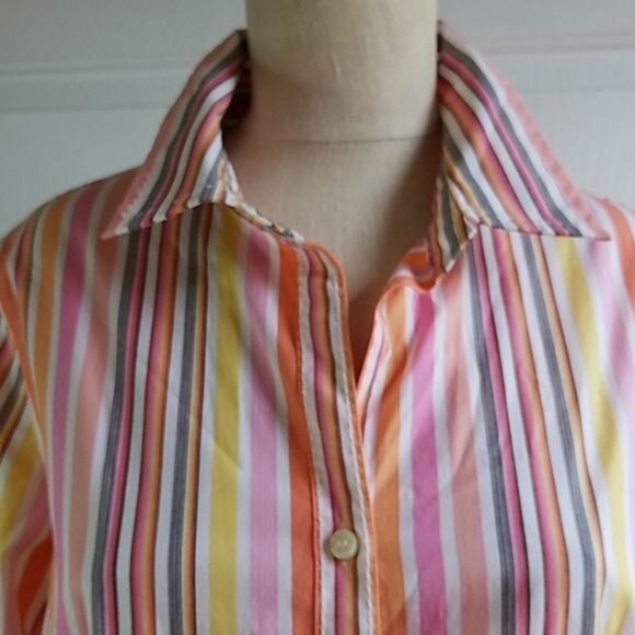 COLLARED Shirt Button Up DOWN Blouse Top Liz Claiborne Women's WOMAN'S SIZE 12 - Picture 3 of 10